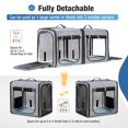 thumbnail image 2 of Extra Large 2-in-1 Cat Carrier for 2 Cats, Portable Pet Travel Carrier , Sturdy Pet Kennel with Secure Zipper Locks, Spacious (20.85"x2)x19.7"x19.7", Durable Grey Cat Transport Carrier for Large Cats, 2 of 8