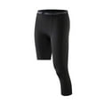 thumbnail image 1 of One Leg Compression Capri Tights Pants 2 Packs White Black 2 Colors Men's 3/ 4 Athletic Base Layer Underwear, 1 of 9