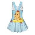thumbnail image 5 of Uourmeti Cartoon Capybara & Apple Print Skirted One-Piece Swimsuit for Girls - Quick Dry, Stretchy Swim Dress for Beach & Pool Vacations, 5 of 8