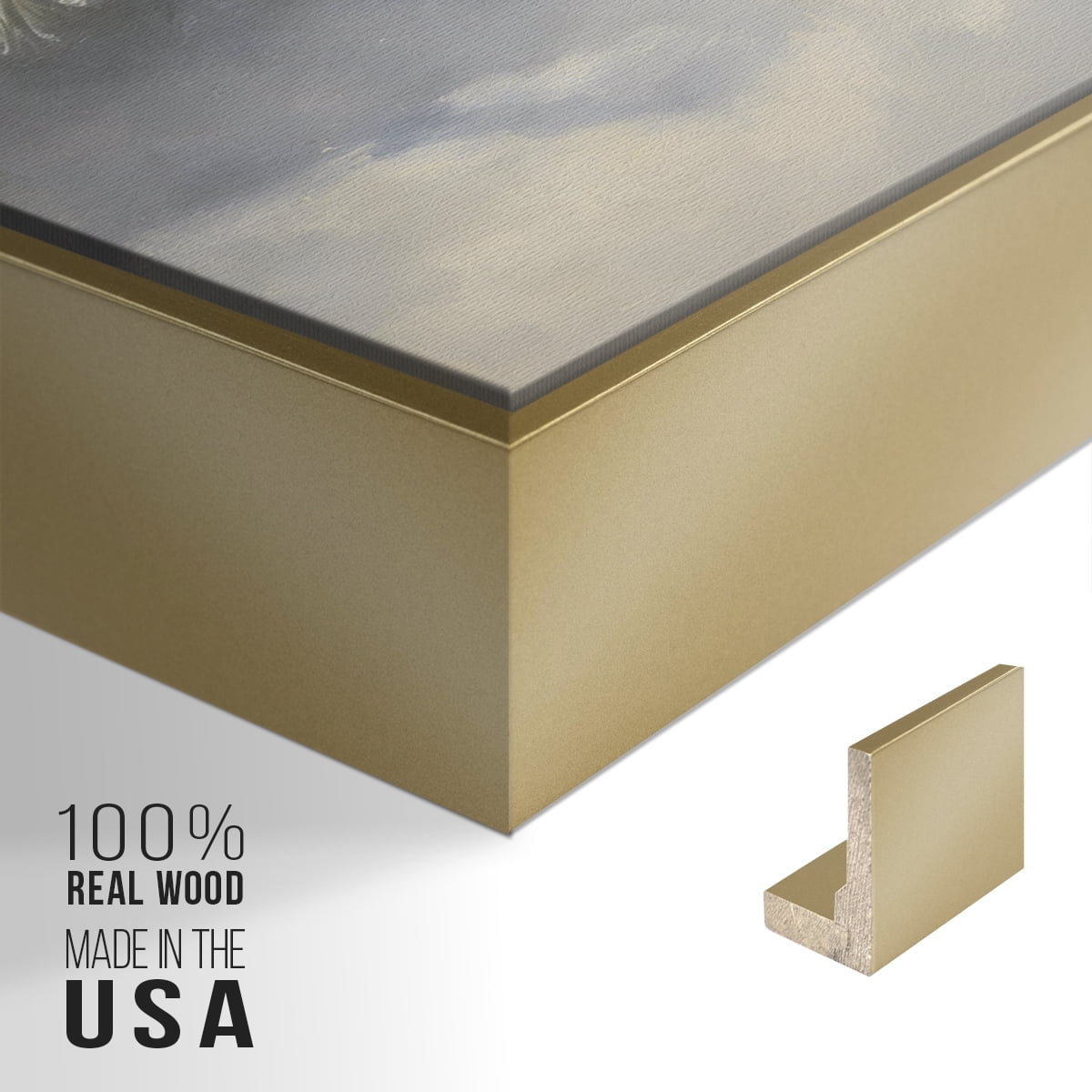 Vintage Landscape-CXCVIII By Wexford Home Framed in Gold Wood Gallery Wrapped Canvas 27 in. x 41 in.