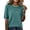 AJ10-Cyan, variant on Elbow Sleeve Tops Women Loose Ribbed Fit Knit Crew Neck T-Shirts Dressy Lightweight Half Sleeve Spring Blouses Light pink L