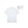 thumbnail image 4 of CHICTRY Womens Short Sleeve Chef Kitchen Work Uniform Chef Coat Cook Jacket Canteen Cake Shop Shirt A White 3XL, 4 of 7