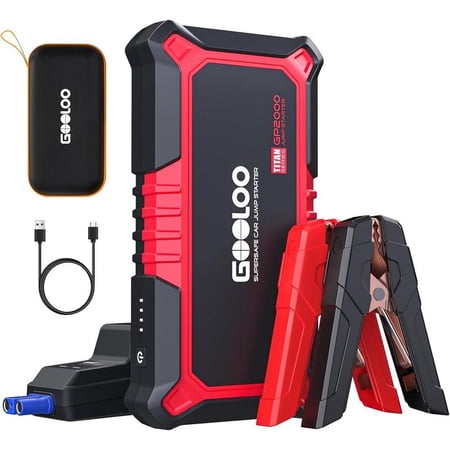GOOLOO Jump Starter Battery Pack - RED 1500A BLACK 2000A Peak Jump Box, Water-Resistant Battery Booster for Up to 8.0L Gas or 6.0L Diesel Engine