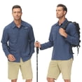 thumbnail image 5 of Men's Fishing Shirts Casual Cargo Hiking Shirt Long Sleeve UPF 50+ Button Down Tactical Shirts Men's Blouse for Working Hiking, 5 of 6
