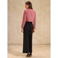 thumbnail image 5 of DARING DIVA Women's Houndstooth Collarless Plaid Cropped Tweed Jacket 2XL Deep Red, 5 of 6