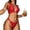 Red, variant on JoveMarine Womens Bikini Set Fashion Separate Two Piece Swimsuit with Adjustable Straps for Beach Pool Summer,Black L