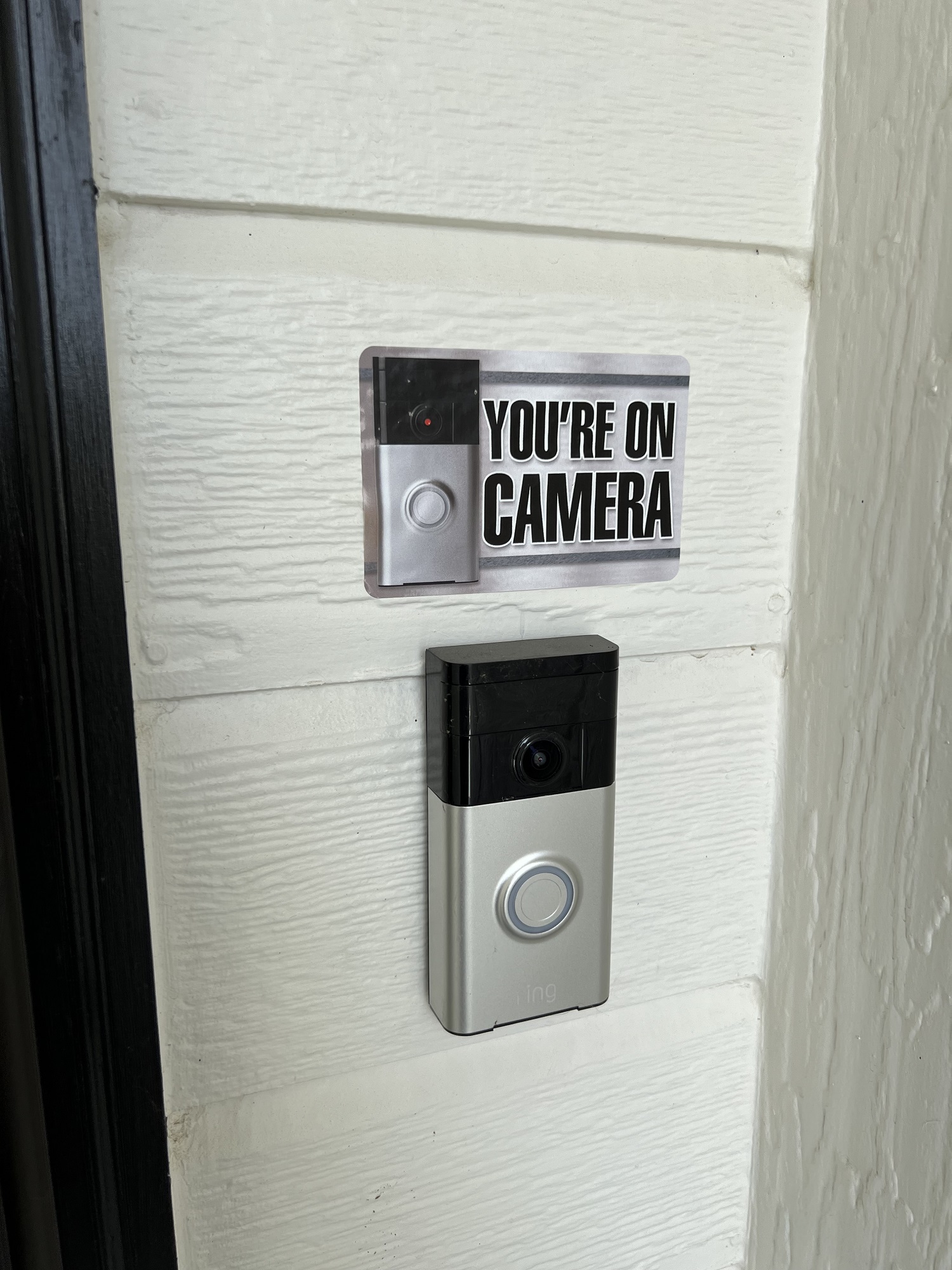 (2 pack) Sunburst Systems 5" x 5" Silver Vinyl You're On Camera Decal Sticker