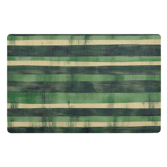 Green Lines Blurred Floor Door Mat Outdoor Indoor for Home Entrance Welcome Mats 32"x20"