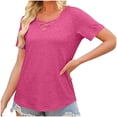 thumbnail image 4 of Womens Summer Tops Short Sleeve Shirts Casual V Neck Tshirts Loose Casual Tunic Blouses Criss Cross Tees 2026, 4 of 6