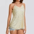 thumbnail image 5 of Women's Sequin Sparkly Tank Top Camisoles Summer Sleeveless Shirts Casual Solid Color Cami Blouses for Club Party Performance V-Neck Concert Vests Outfits, 5 of 7