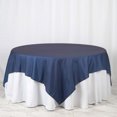 thumbnail image 5 of Efavormart 85" x 85" Dark Blue Faux Denim Polyester Table Overlays Square Tablecloth Cover For Wedding Party Event Banquet, 5 of 9