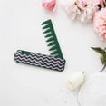 thumbnail image 2 of Portable Folding Hair Comb: Compact Wide Tooth Travel Comb For Women Anti-Static Mini Hairdressing Tool For Fluffy Hair Root Styling Detangling Dark G, 2 of 3