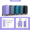 thumbnail image 3 of 18.5 Inch Airline Approved Carry On Luggage, Hard Shell Suitcases with TSA Lock & Spinner Wheels, Light Purple, 3 of 6