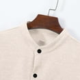 thumbnail image 3 of Generic Men's Waffle Shirts Stand Collar Texture Button Down Long Sleeve Blouse Casual Slim Cardigan Street Tops with Pocket, 3 of 6