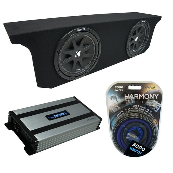 07-18 Jeep Wrangler JK Unlimited Kicker Comp C12 Dual 12 Sub Box HA-A800.1 Amp