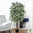 thumbnail image 2 of Outsunny 5.3ft Potted Artificial Tree Ficus for Indoor Home Decor, 2 of 10