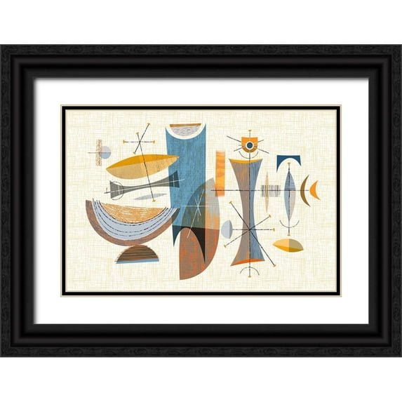 Theodore, James 18x13 Black Ornate Wood Framed with Double Matting Museum Art Print Titled - Mid-Century Optimism