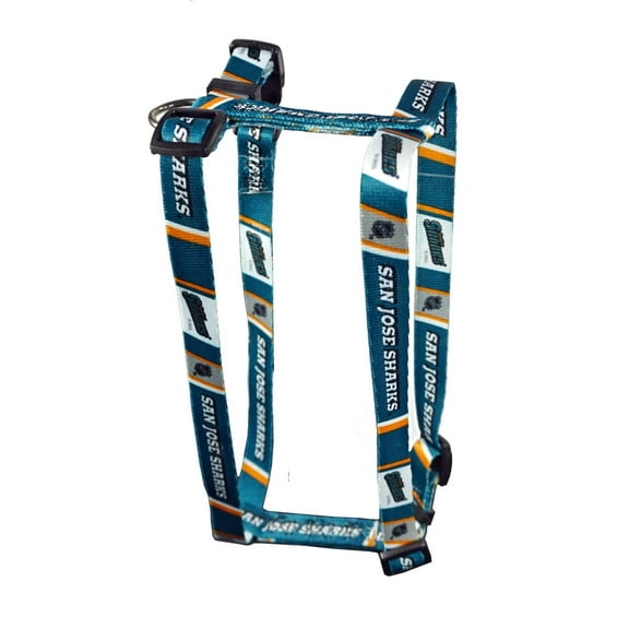 San Jose Hockey Shark's MEDIUM 3/4 Inch Wide Adjustable Dog Harness - 14" - 24"