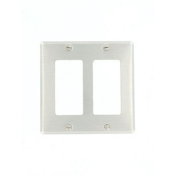 Leviton 83409 2-Gang Rocker/GFCI Device Decora Wallplate, Device Mount, Standard Size, Aluminum
