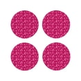 thumbnail image 1 of Vsdgher Breast Cancer Awareness6 Print Leather Coasters for Drinks, Durable Drink Coasters 4 Set for Tabletop Protection, Luxurious Home Décor and Housewarming Gift-Round Shape, 1 of 6