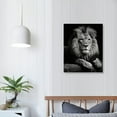 thumbnail image 3 of Nawypu  Lion Canvas Wall Art Modern Black and White Animal Picture Painting for Home Office Living Room Bedroom Decor Gallery Canvas Wrapped Ready to Hang, 3 of 4