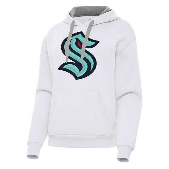 Women's Antigua White Seattle Kraken Victory Pullover Hoodie