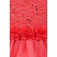 thumbnail image 4 of Little Girls Dreamer Girls Dress Sequin Lace Floral Sash Tulle Pageant Flower Girl Dress Coral 6 (CC12C40), 4 of 4