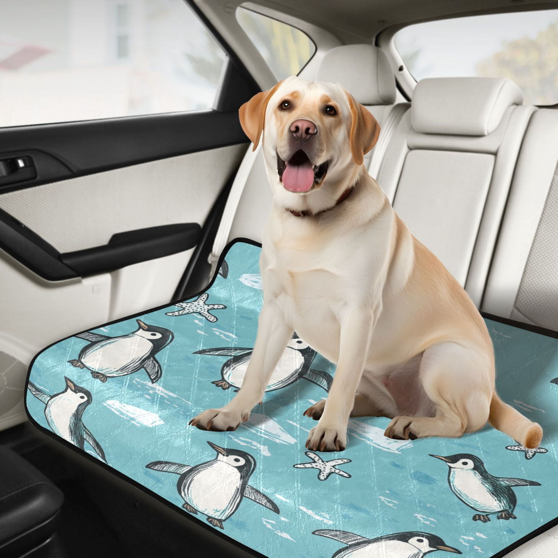 Qxltty Penguin Starfish Figure Cat litter Pads Pet Set of 3 Diaper Mats Center Anti-leakage Layer Absorbent Soft and Comfortable