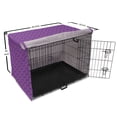 thumbnail image 6 of Geometrical Dog Crate Cover, Continuous Pattern with Abstract Purple Tones Striped Rounds Print, Easy to Use Pet Kennel Cover Small Dogs Puppies Kittens, 7 Sizes, Quartz Violet Fuchsia, by Ambesonne, 6 of 6