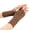 Khaki, variant on Unisex Diamond Cable Knit Fingerless Wrist Cuffs Elastic Soft Half Finger Gloves for Typing Office Daily Casual Winter Wear Black One Size