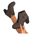 thumbnail image 5 of Taqqpue Women's Ankle Boots Round Toe Side Zip Slip On Mid High Heel Comfortable Dress Booties for Women Size 5.5-10.5 Fashion Dress Shoes Fall Winter Footwear Casual Walking Daily, 5 of 10
