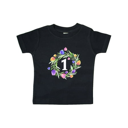 

Inktastic 1st Birthday Tulip Flower Wreath Gift Baby Boy or Baby Girl T-Shirt