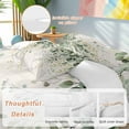 thumbnail image 2 of Eucalyptus Leaf Bedding Duvet Cover Set King Size 4 Pieces Country Plant Linen Texture Bedding Set with Zipper Closure, 1 Comforter Cover 92x106 Inches 1 Flat Sheet & 2 Pillow Cases, 2 of 7