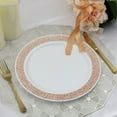 thumbnail image 2 of Efavormart 10 Pack - 10" White Round Disposable Plastic Dinner Plates With Rose Gold Lace Design Rim for Weddings, Birthdays, Parties, Gathering, Graduation Ceremonies, Special Events, 2 of 11