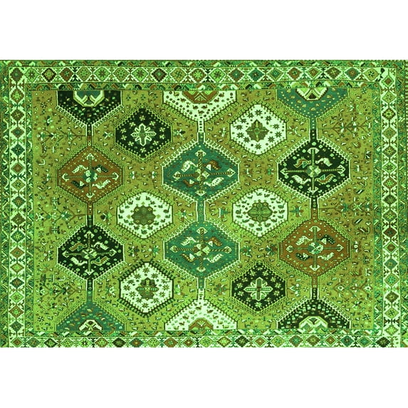 Ahgly Company Indoor Rectangle Persian Green Traditional Area Rugs, 3' x 5'