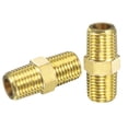 thumbnail image 6 of Brass Pipe Fitting Reducer Adapter 1/4NPT Male x 1/4NPT Male for Water Oil Air Pressure Gauge, Pack of 2, 6 of 6