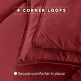 thumbnail image 3 of Mocassi 3-Piece Comforter Set, Down Alternative Box Stitched, Ultra Soft All-Season Bedding with Shams, Plush Cozy Duvet Insert with Corner Tabs - King, Burgundy, 3 of 5