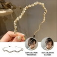 thumbnail image 4 of Shisuyan Wavy Shape Rhinestone Pearl Headband Wedding Birthday Party Hair Accessory, 4 of 9