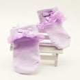 thumbnail image 2 of Eleanos Newborn Baby Girls Princess Floral Lace Bowknot Socks Infants Cotton Ruffle Frilly Trim Ankle Socks, 2 of 7