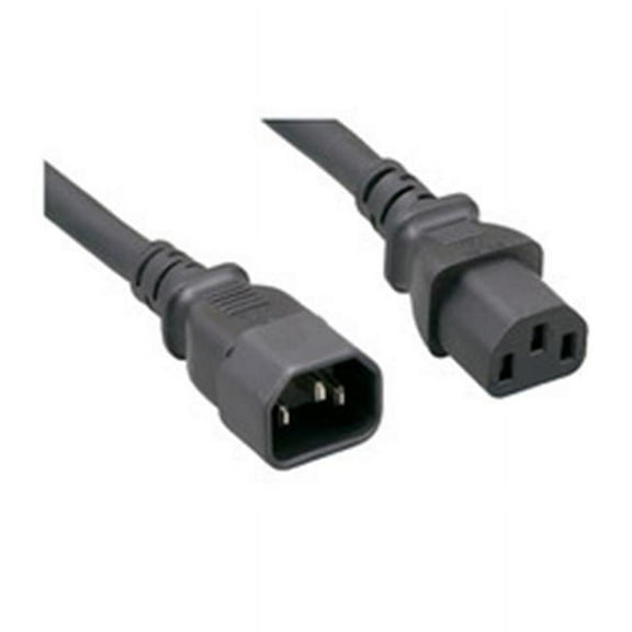 6 ft. 15A Computer & Monitor Power Extension Cord - C13 to C14, Black