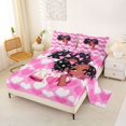 thumbnail image 2 of Castle Fairy Black Kawaii Girl King Sheets 4pcs,Pastel Heart Grid Bedding,Blush White Mint,1 Fitted Sheet, 1 Flat Sheet and 2 Pillowcases, 2 of 6