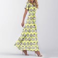 thumbnail image 2 of LWavelet Women's V-Neck Ruffle Sleeve Bunny & Easter Egg Print Maxi Dress for Easter & Casual Outfits Yellow 2XL, 2 of 4