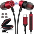 thumbnail image 2 of NSKBBM-USB C Headphone Type C Earphone Magnetic Wired Earbuds for iPhone 17 Pro Max 16 16e 15 17e for Samsung S26 S25 FE S24 A36 S23 for iPad A16 Pixel 10a 10 9 Noise Canceling in-Ear Headset with Mi, 2 of 4