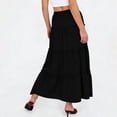 thumbnail image 3 of Diufon Womens Maxi Skirt Summer Casual Ruffle Tiered Elastic Waist Long Skirts Hollowed-out Boho Flowy Skirt, 3 of 9
