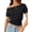 Black, variant on Womens Off The Shoulder Crop Tops Y2K T Shirts Top Short Sleeve Summer Trendy Fashion Clothes