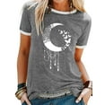 thumbnail image 3 of Anbech Butterfly Printed T-Shirt for Women Cute Moon Graphic Junior Girls Short Sleeve Tee Tops with Crew Neck, 3 of 7