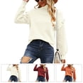 thumbnail image 1 of Top De Punto De Jersey Para Mujer, Suéter De Manga Globo Para Mujer, Tops Con Volantes Sueltos Para Oficina Para Citas ANGGREK beis S, 1 of 6