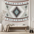 thumbnail image 5 of Turquoise Gray Boho Tapestry for Bedroom Wall Hanging Tapestry, Southwestern Ethnic Geometric Ceiling Backdrop Tapestries Poster Blanket Wall Decor for Teens Room Living Room Dorm 39" x 59", 5 of 8