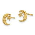 thumbnail image 2 of Primal Gold 10 Karat Yellow Gold Moon and Star Post Earrings, 2 of 4