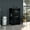 Black, variant on Bar Cart With , Grey Color, 2 Shelf, Glass Door For Party Refreshment Storage And Spirit Collection Display